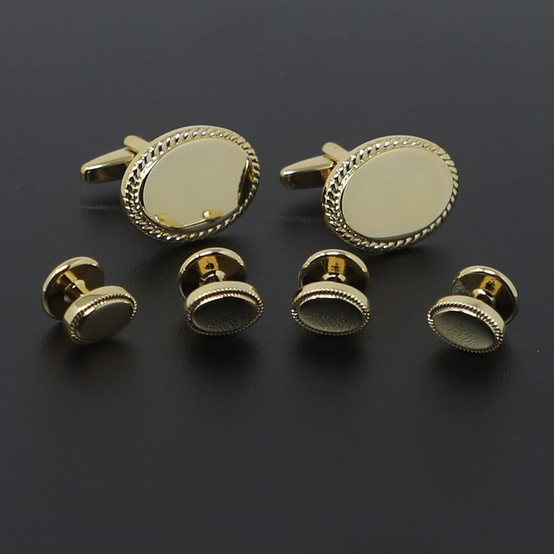 MENDEPOT Men Formal Wear Dress Shirt Cufflinks And Studs Set With Box Wedding Groom Groomsmen Gift - Image 3